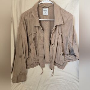 Sonoma Taupe Utility Jacket with Drawcord Hem - Women